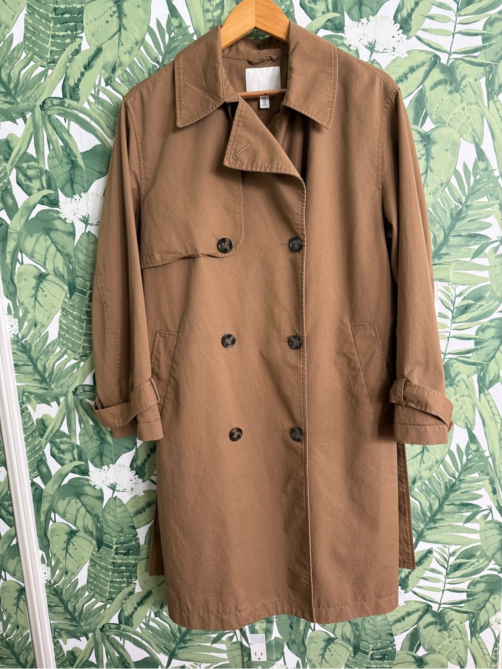 H&M Brown Double-Breasted Trench Coat